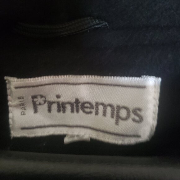 Woman's Vintage Printemps 80% Laine Wool Swing jacket with attached scarf/shawl. - Picture 3 of 5